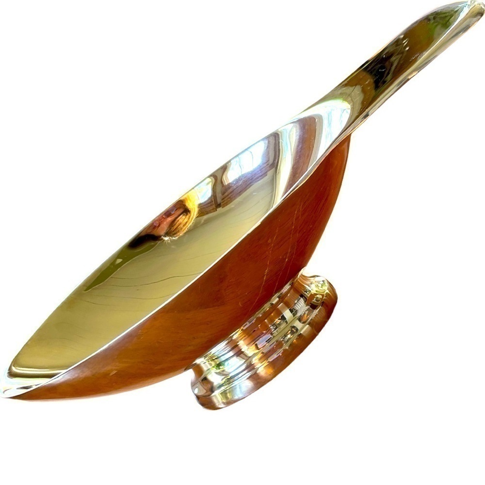 𝅺silver plated, one handle bowl, for serving sauce or gravy, mid century modern